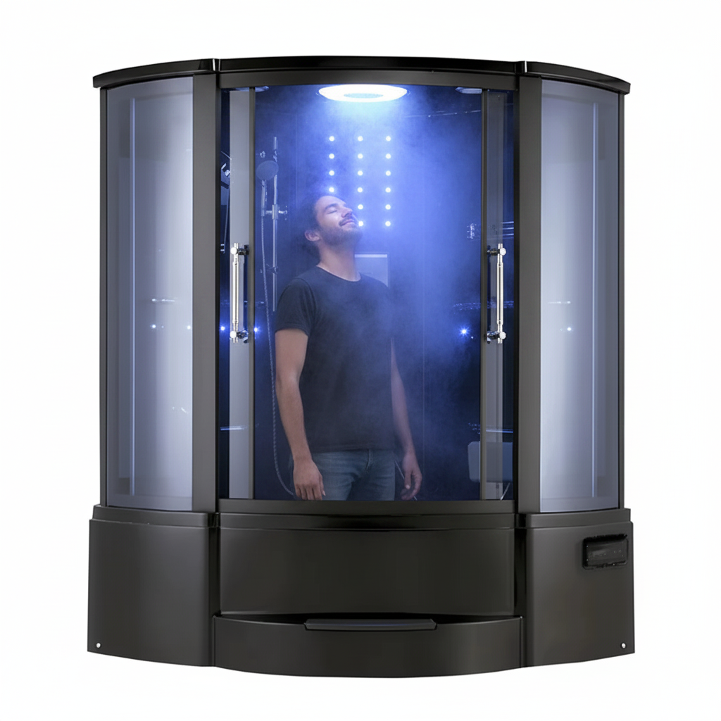 Steam Shower Enclosure 59"x59"x84.6" | TV, WiFi, Back Acupuncture & Wet Sauna | Double | A-0128