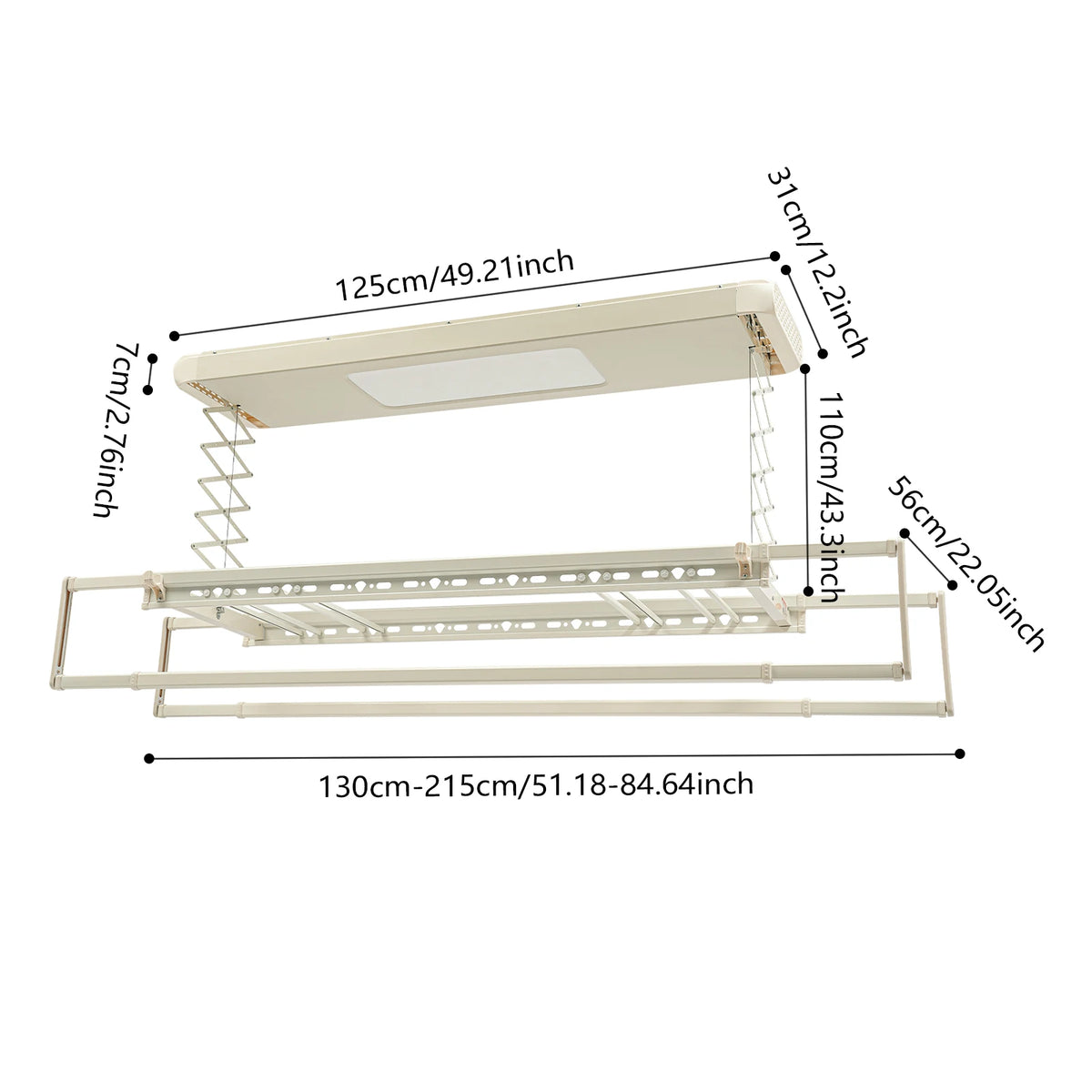 Retractable Ceiling Clothes Drying Rack modern balcony installation