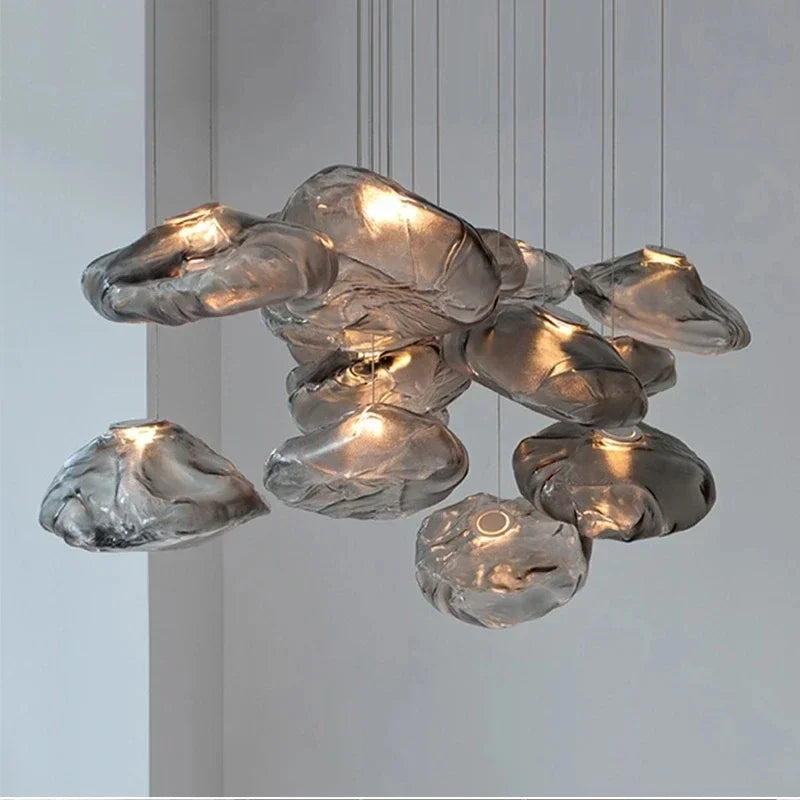 Smoke Gray Glass Pendant Light Nordic LED chandelier