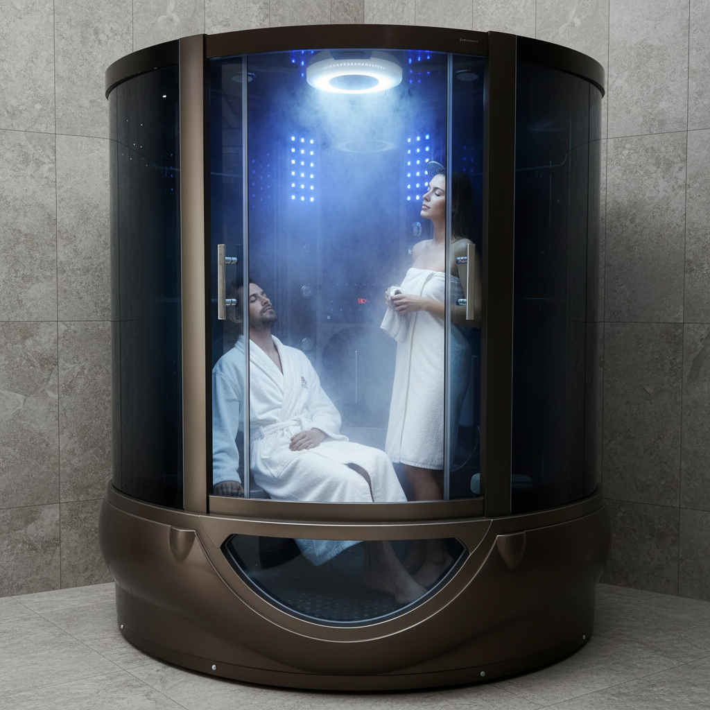 Luxury Steam Shower Enclosure 1500x1500x2150mm | TV, WiFi & Wet Sauna | Double Person | A-088