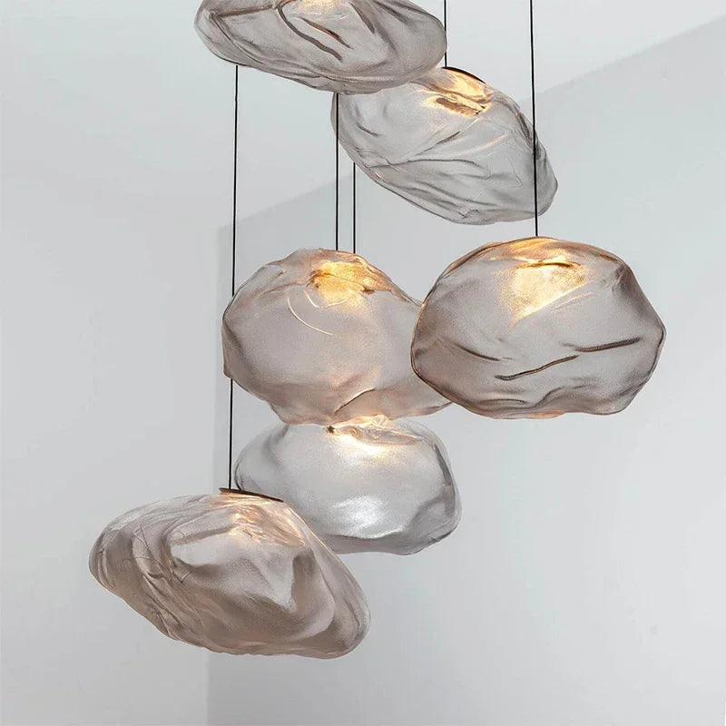 Smoke Gray Glass Pendant Light modern living room