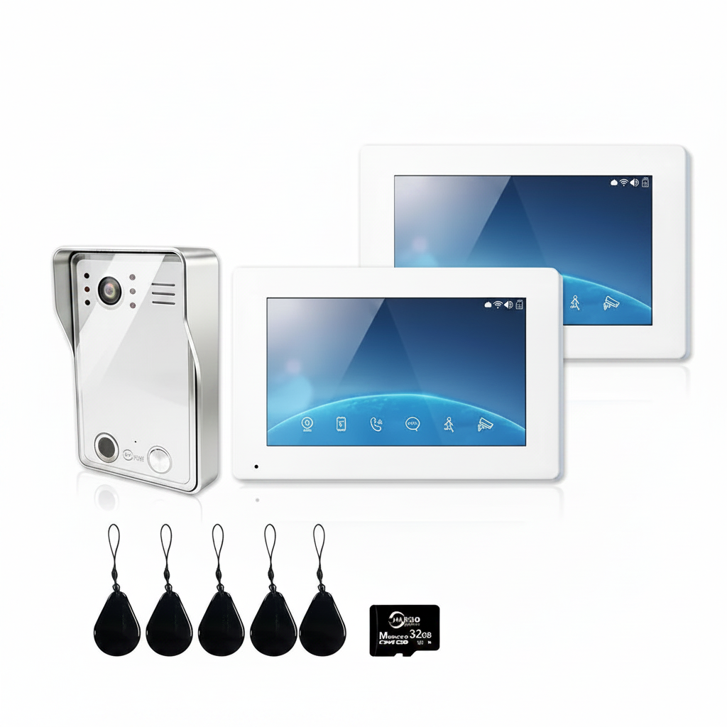 ANJIELO Fingerabdruck 5-in-1 Entriegelung WLAN Türklingel Video-Gegensprechanlage für Zuhause Türsprechanlage Tuya Smart 1080P Monitor Sicherheitsschutz