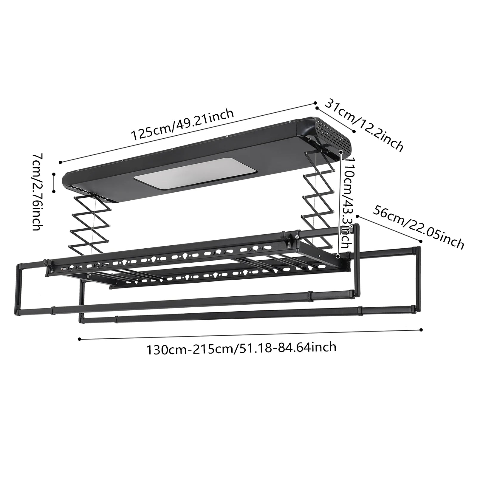 Retractable Ceiling Clothes Drying Rack modern balcony installation