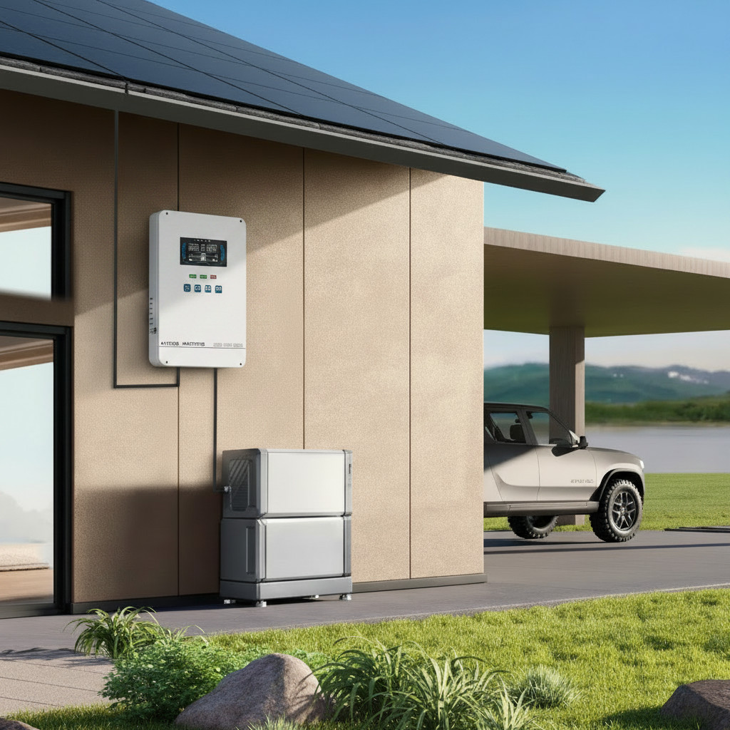 Sumry 4KW 120V Off-Grid Solarwechselrichter 24V 140A 5600W MPPT Ladegerät Reiner Sinuswellen-Heimwechselrichter 6,25 Zoll LCD-Display