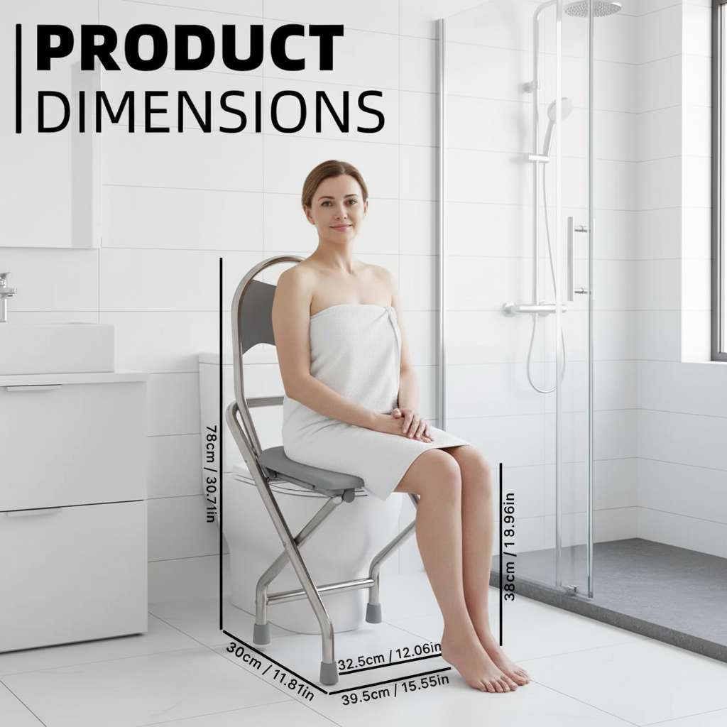 Origin High Strength Stainless Steel Commode Chair Foldable Rust Resistant For Elderly And Limited Mobility