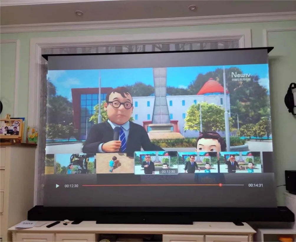 8K ALR Projector Screen floor rising home cinema setup