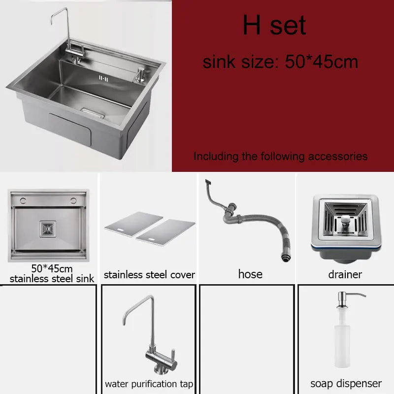 Black Stainless Steel Kitchen Sink hidden bar sink design