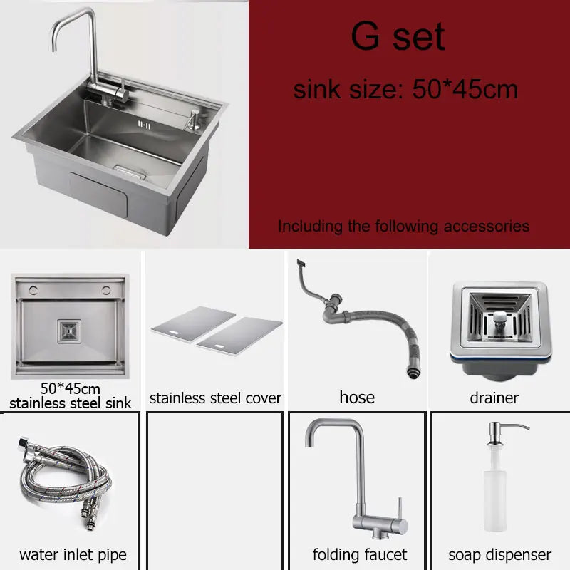Black Stainless Steel Kitchen Sink hidden bar sink design