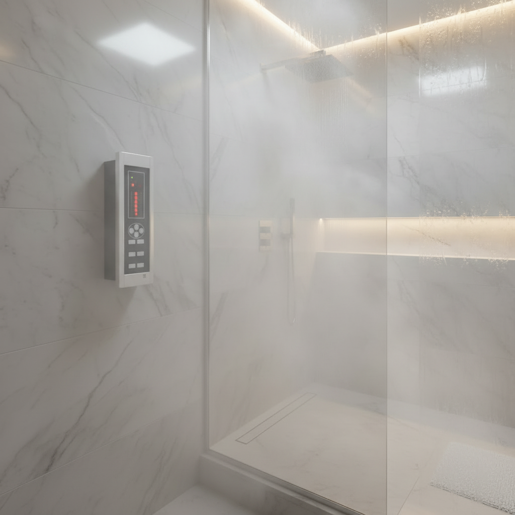 Digital Shower Speaker And Fan Combo With Hands Free Control And FM Radio For Bathrooms