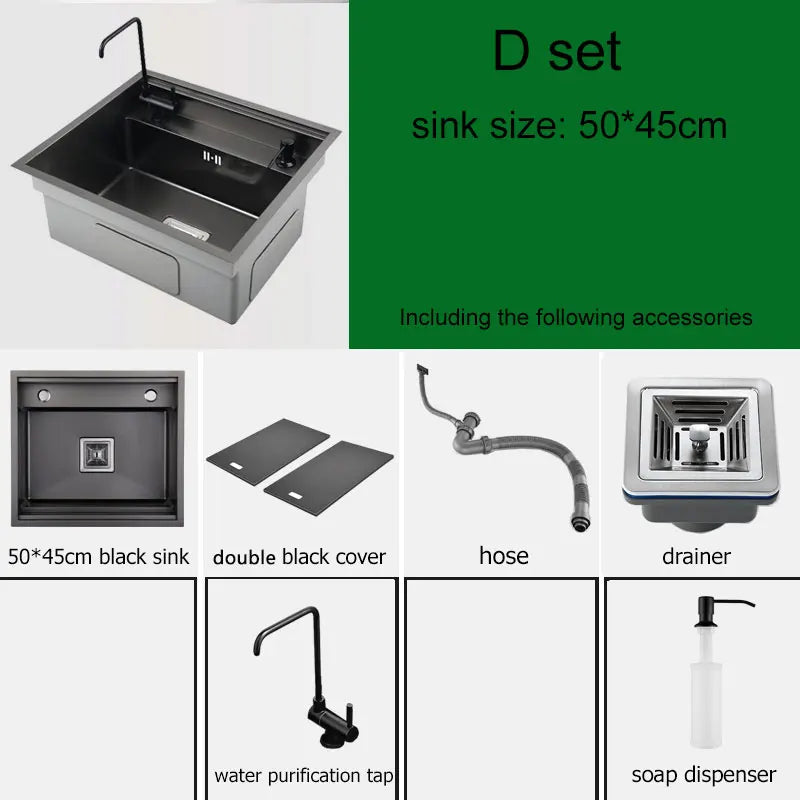 Black Stainless Steel Kitchen Sink modern kitchen installation