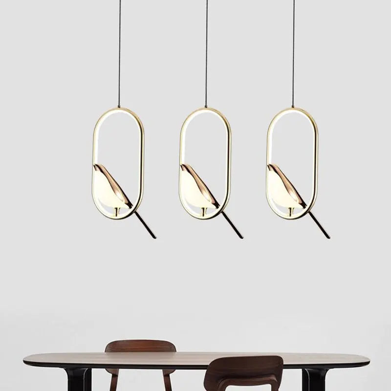 Magpie Bird Pendant Light rotatable bird lamp