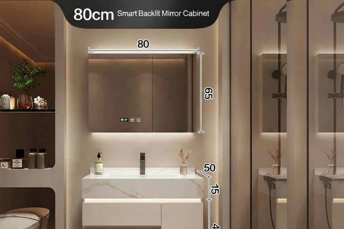 Bathroom Storage Cabinet with Mirror wall shelf organizer