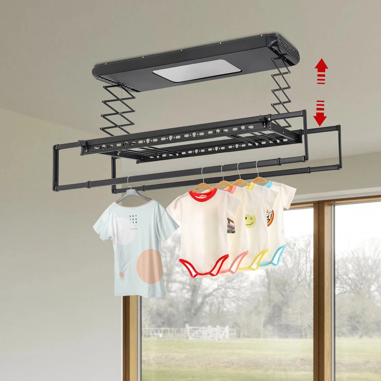 Retractable Ceiling Clothes Drying Rack space saving laundry system