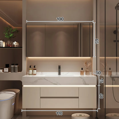Bathroom Storage Cabinet with Mirror above bathroom sink