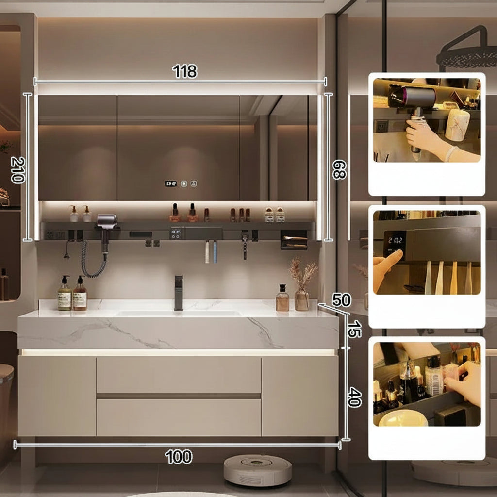 Bathroom Storage Cabinet with Mirror space saving wall organizer