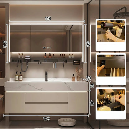 Bathroom Storage Cabinet with Mirror space saving wall organizer