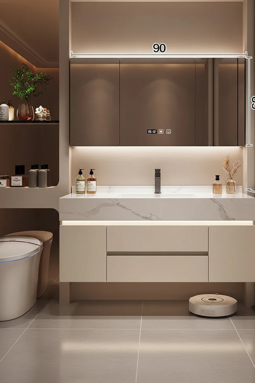 Bathroom Storage Cabinet with Mirror contemporary vanity storage
