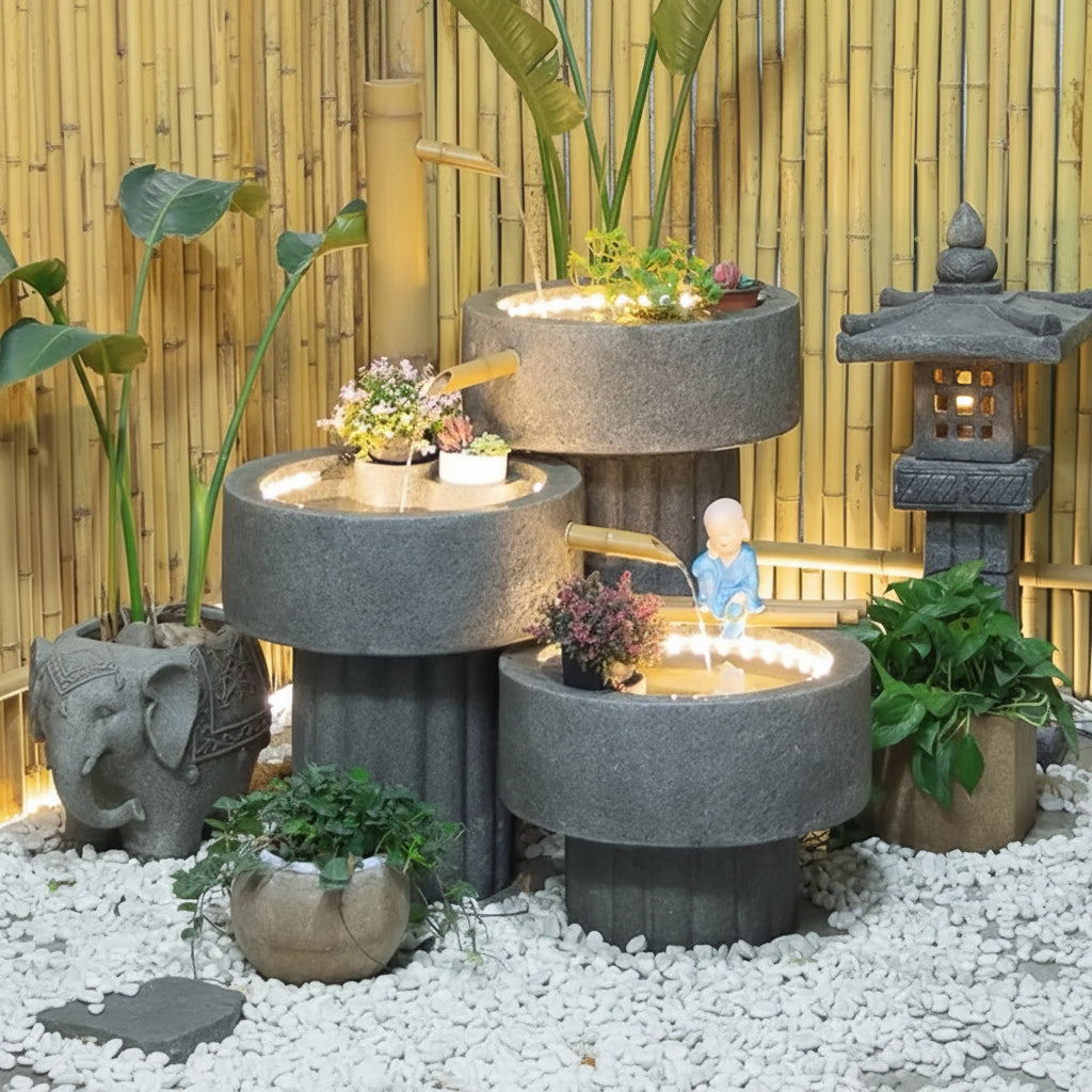 Outdoor Fish Pond Fountain Feng Shui water bowl