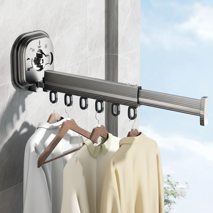 Telescopic Clothes Drying Rack with suction cup balcony mounting