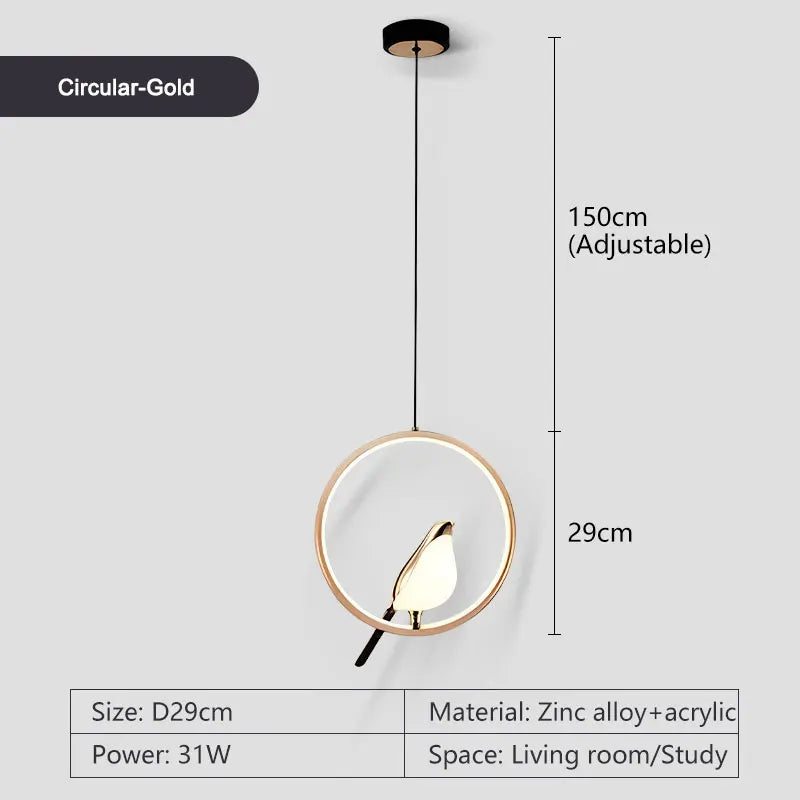 Magpie Bird Pendant Light modern bird chandelier