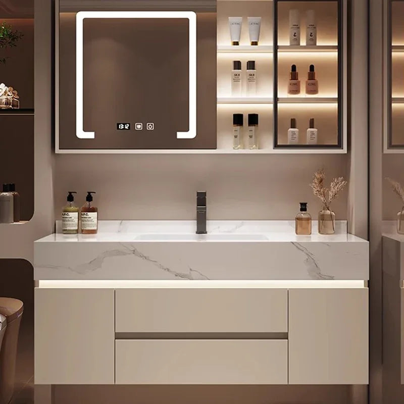 Bathroom Storage Cabinet with Mirror modern washroom organizer