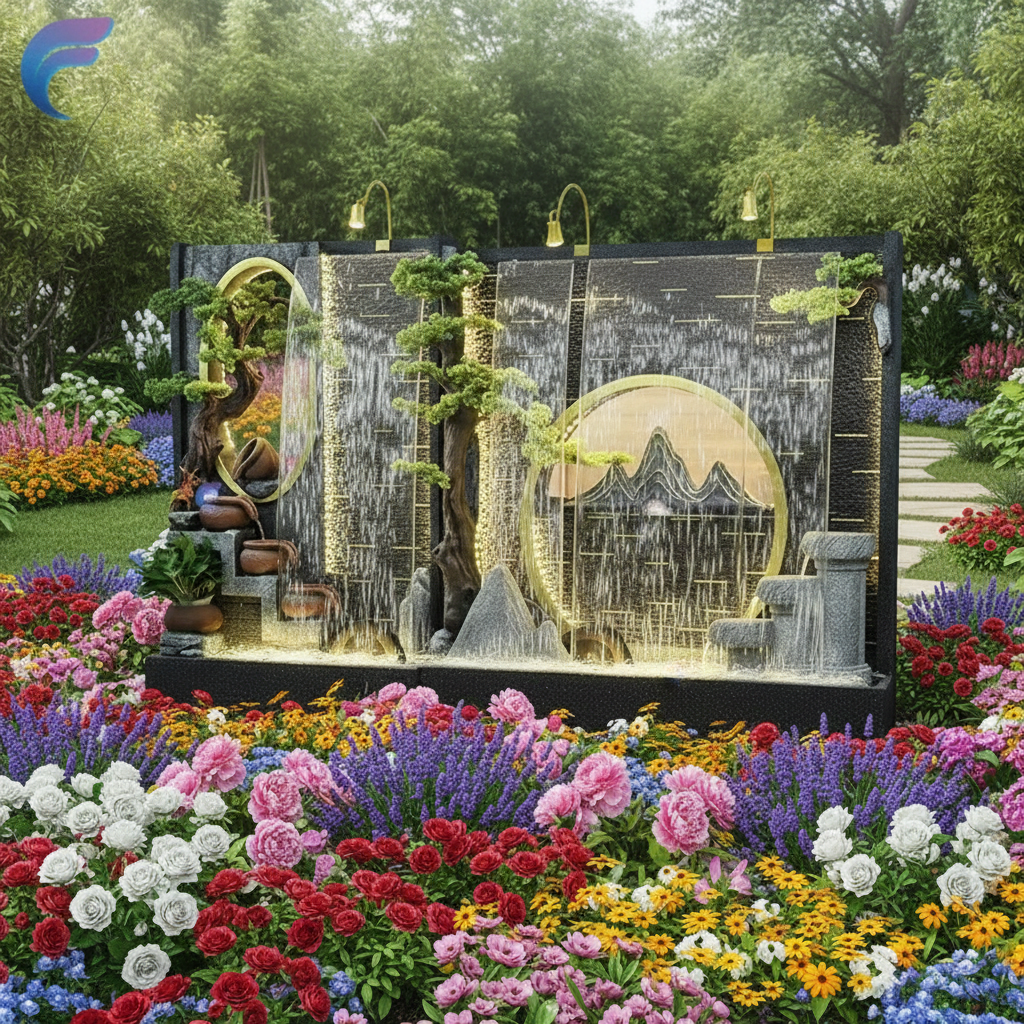 Outdoor Wall Fountain Waterfall Landscaping and Decorative Fountains