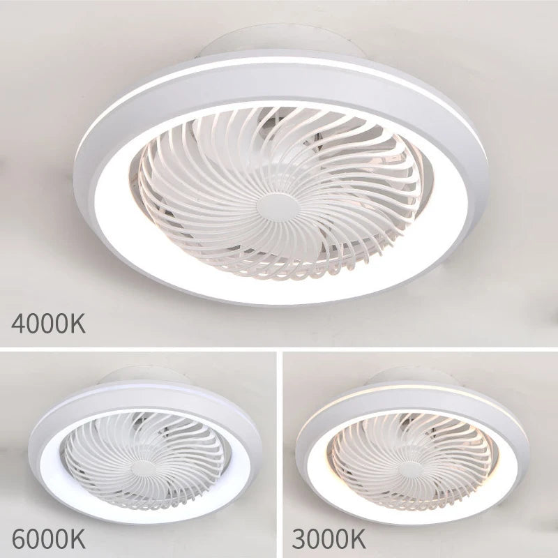 Flush Mount Ceiling Fan with Light compact 49cm design