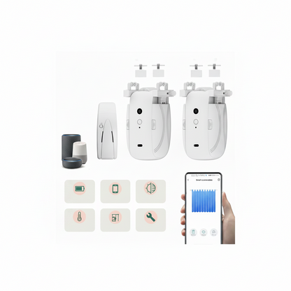 Tuya Smart Vorhangroboter WiFi APP-Fernbedienung/Sprachsteuerung (Alexa Google Siri) für TU-förmige Schiene, Pull-to-Start, 8KG Last