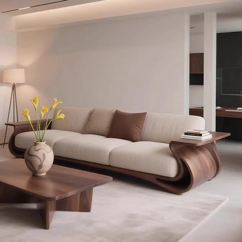 Vintage Wooden Living Room Sofa large comfortable home seating
