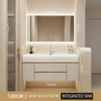 Luxury Bathroom Vanity Cabinet integrated sink and storage