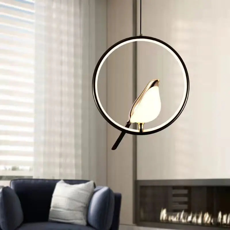 Magpie Bird Pendant Light artistic interior lighting