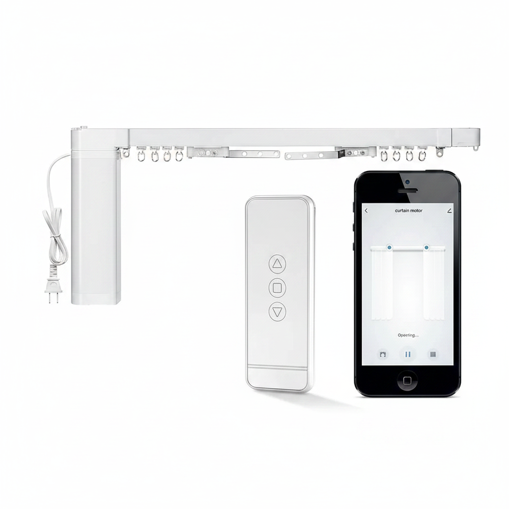 Smart Curtain Motor ZigBee WiFi 90V-240V 18W 1.8Nm 50Kg Max Load RF Remote Alexa Google Voice