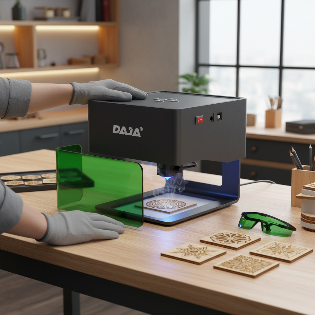 DAJA DJ6 Laser Engraver Mini Portable Bluetooth DIY Cut Engraving Machine Engrave Mark Wood Painted Metal Acrylic Glass Leather