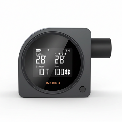 INKBIRD ISC-028BW Kabelloser Grill-Temperaturregler mit 5 Sonden, automatischem Räucherlüfter, Hoch- und Tieftemperaturalarmen