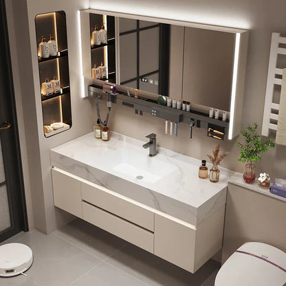 Bathroom Storage Cabinet with Mirror modern washroom organizer