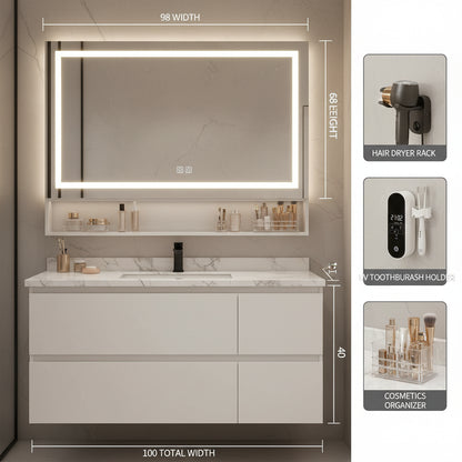 Bathroom Storage Cabinet with Mirror wall mounted bathroom shelf