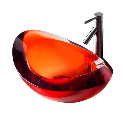Oval Resin Vessel Sink contemporary bathroom vanity