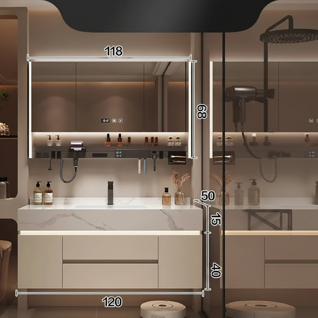 Bathroom Storage Cabinet with Mirror space saving wall organizer