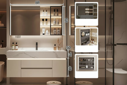 Bathroom Storage Cabinet with Mirror modern wall mounted design