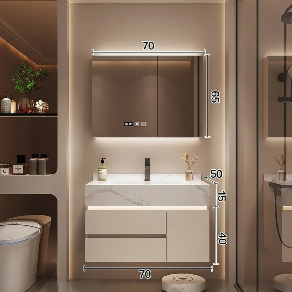 Bathroom Storage Cabinet with Mirror wall shelf organizer
