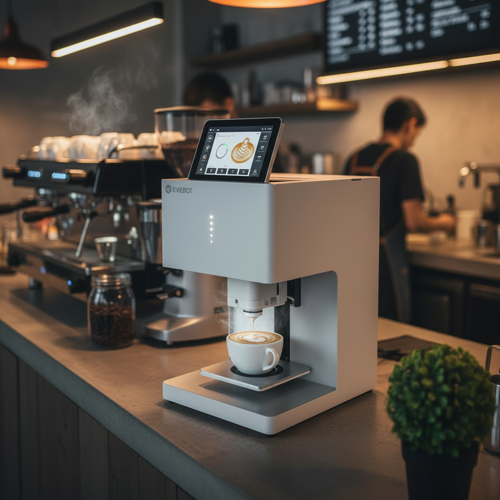 Evebot Coffee Drink Printer 3d Latte Art Coffee Printer Machine Automatic Beverages Food Selfie With WIFI Connection Printing