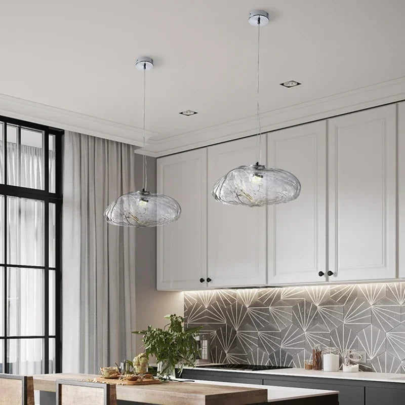 Smoke Gray Glass Pendant Light modern hanging fixture