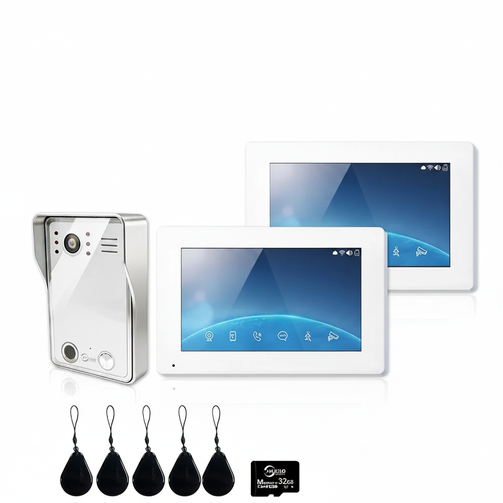 ANJIELO Fingerprint 5 in 1 Unlock Wifi Doorbell Video Intercom System for Home Doorphone Tuya Smart 1080P Monitor Security Protect