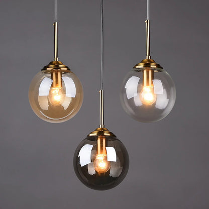Nordic Glass Pendant Light modern LED metal chandelier