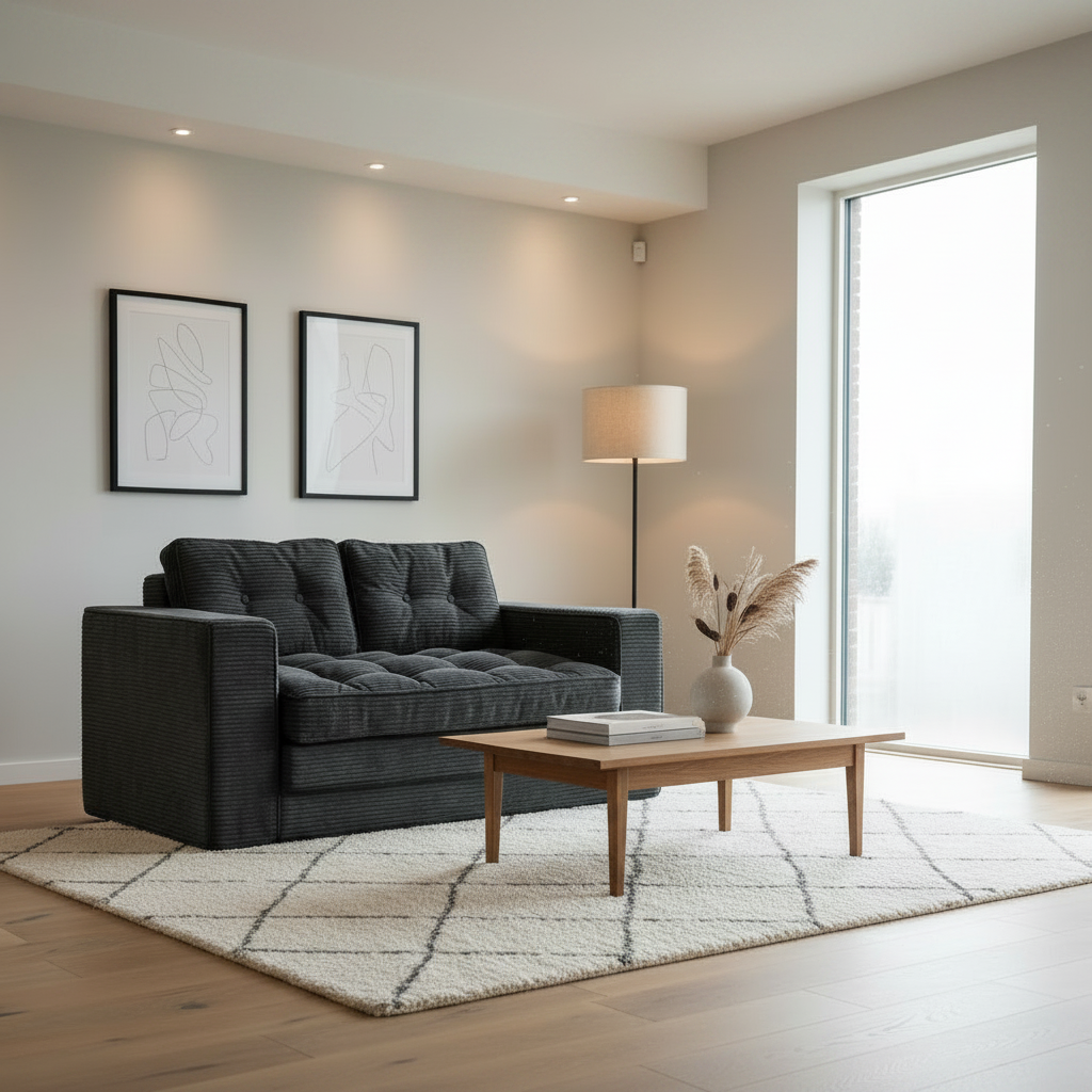 Convertible Sofa Bed with Pull-Out Loveseat, 2-in-1 Couch Sleeper, Grey Living Room Furniture