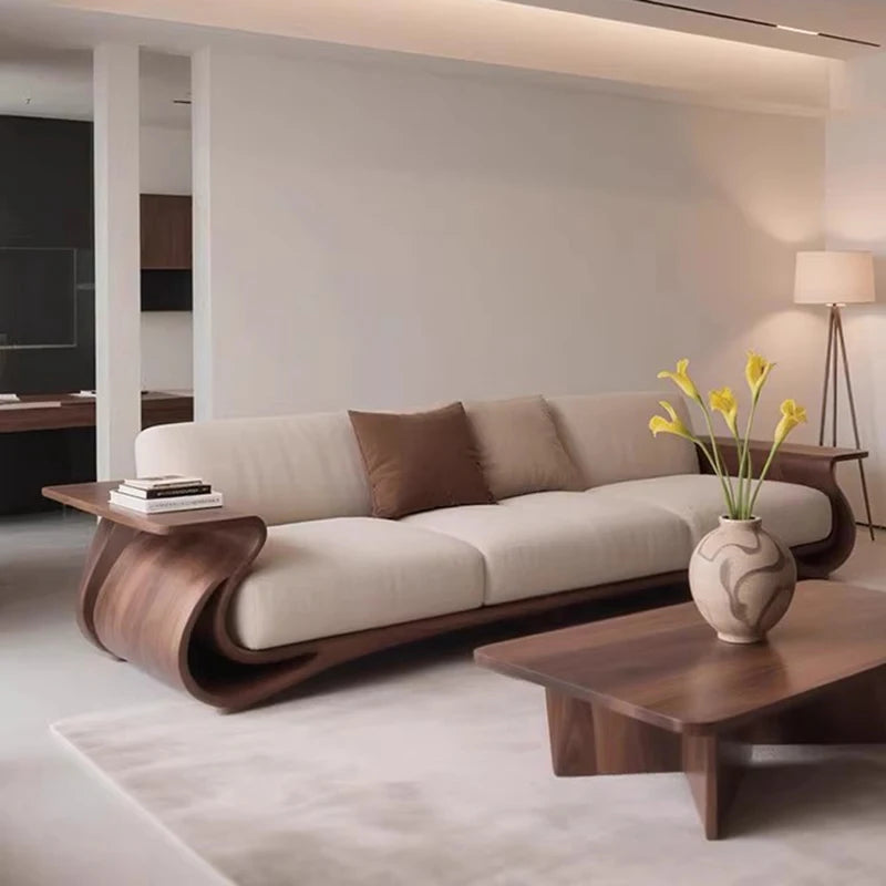 Vintage Wooden Living Room Sofa large comfortable home seating