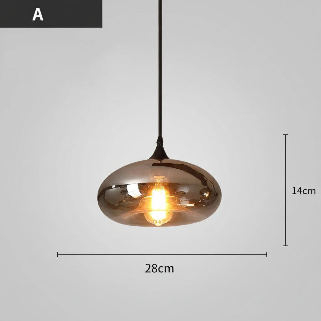 LED Glass Ball Pendant Light suspended glass fixture