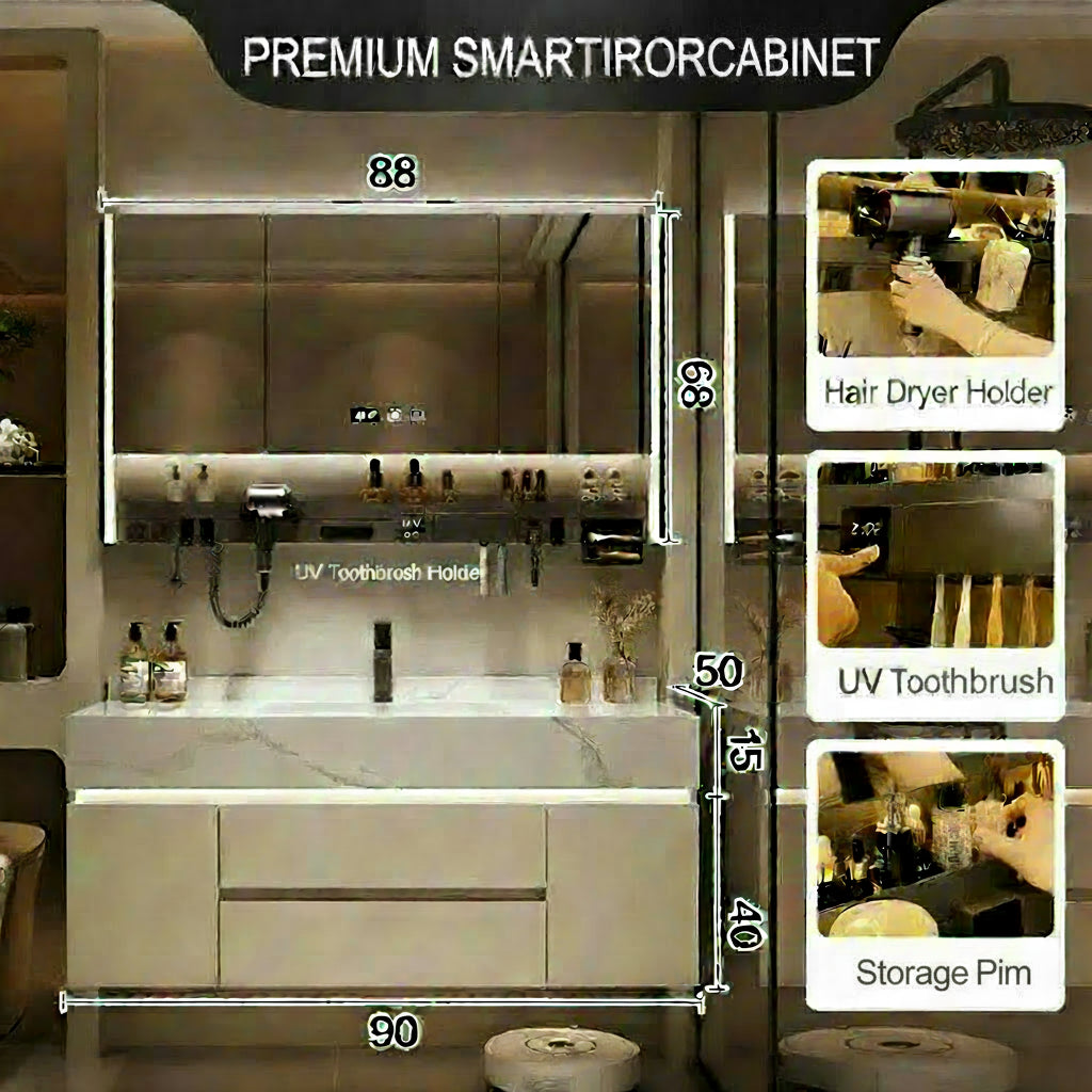 Bathroom Storage Cabinet with Mirror wall mounted bathroom shelf