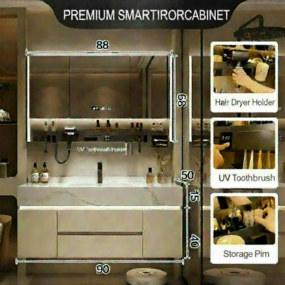 Bathroom Storage Cabinet with Mirror wall mounted bathroom shelf