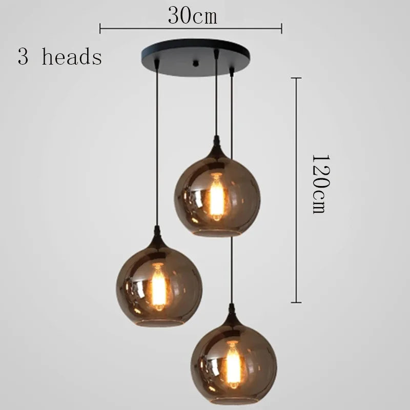 LED Glass Ball Pendant Light kitchen island lighting
